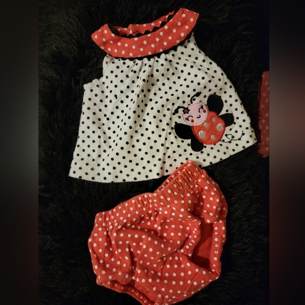 Cutie Pie Ladybug Dress Top & Bloomers, 0-3 month